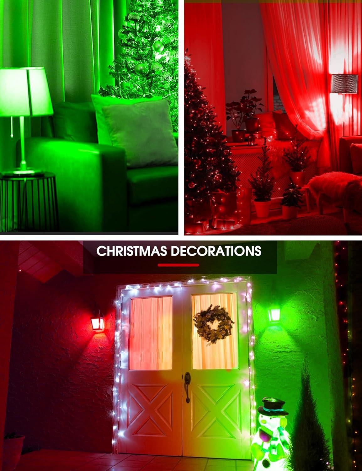 imageChristmas Red Green Light Bulbs outdoor with Dusk to Dawn Sensor