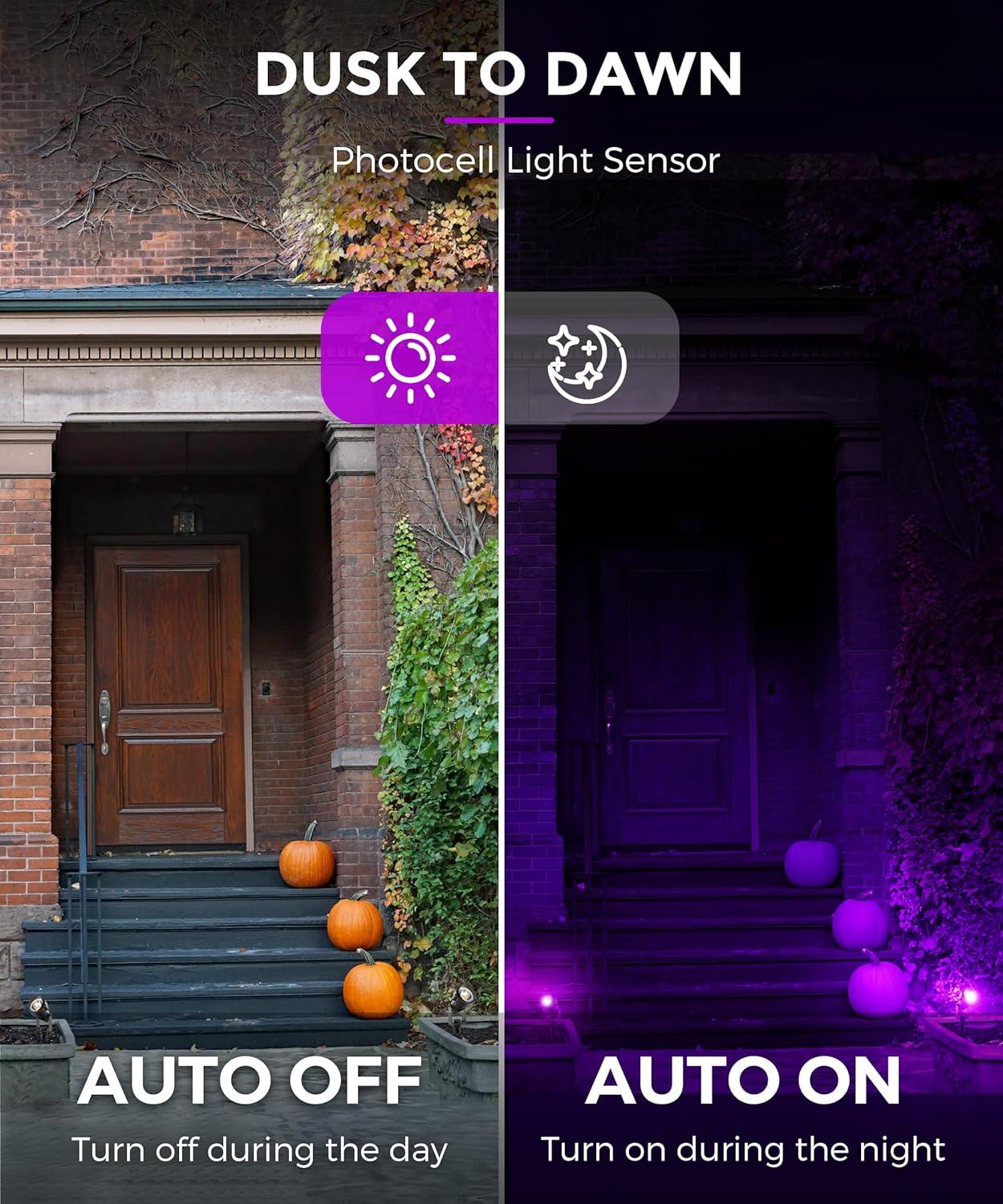 imageHalloween Orange and Purple Spotlights Outdoor3000K Landscape Spotlight Outdoor 2Pack