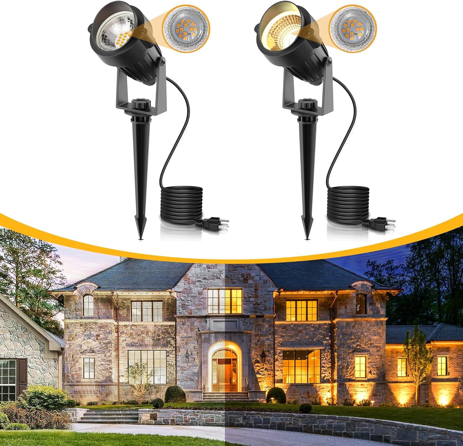 imageHalloween Orange and Purple Spotlights Outdoor3000K Landscape Spotlight Outdoor 2Pack