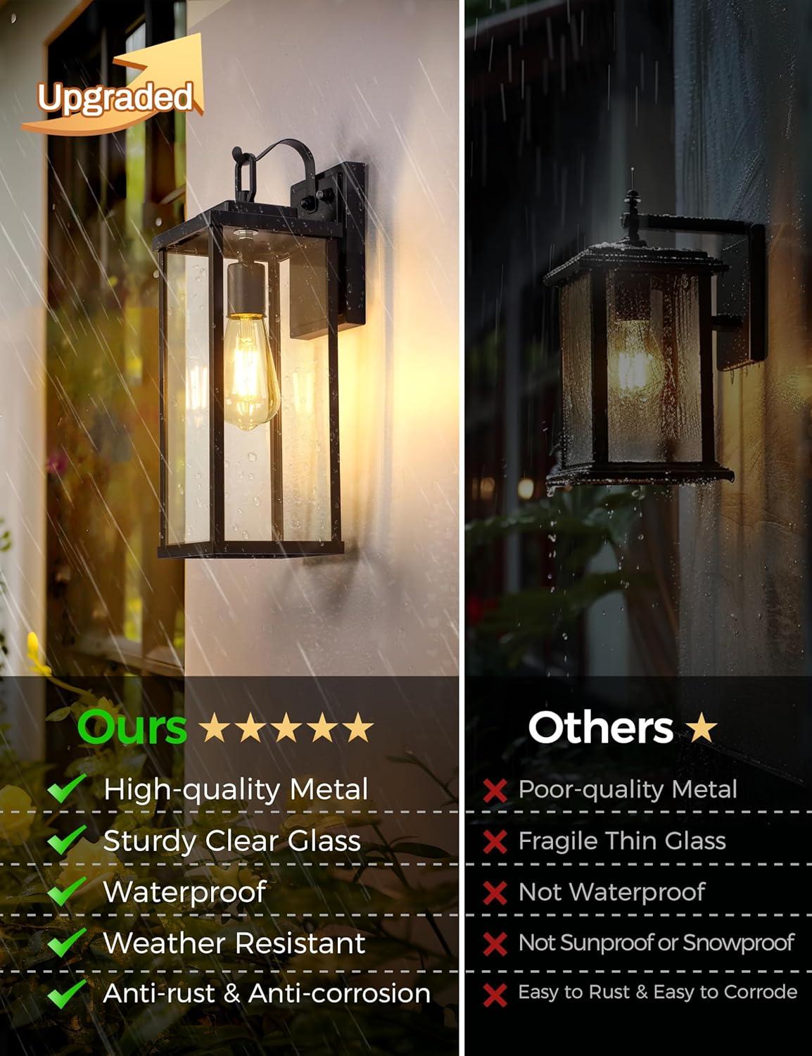 imageL LOHAS LED 16 Inch Dusk to Dawn Outdoor Light Fixture 2PackLED 394inch Outdoor Wall Lights 2Pack