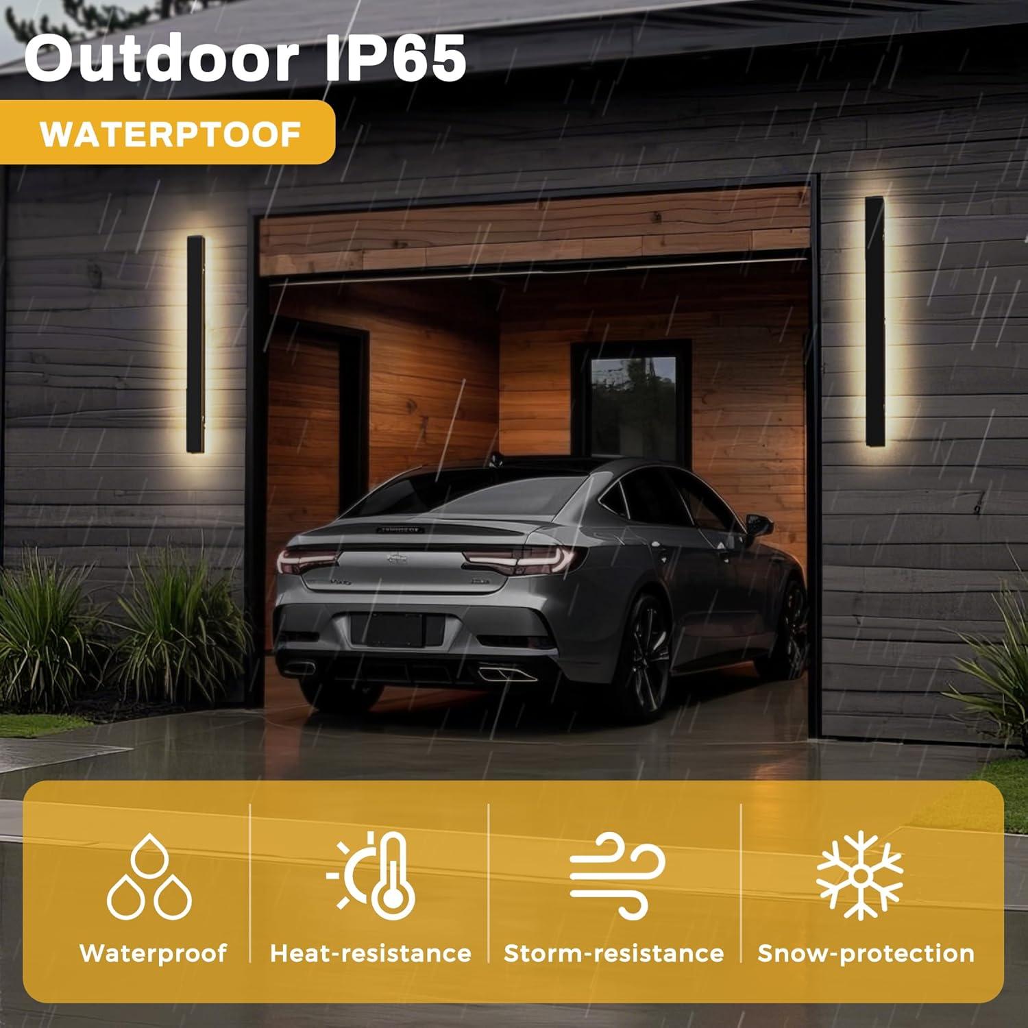 imageL LOHAS LED 16 Inch Dusk to Dawn Outdoor Light Fixture 2PackLED 394inch Outdoor Wall Lights 2Pack