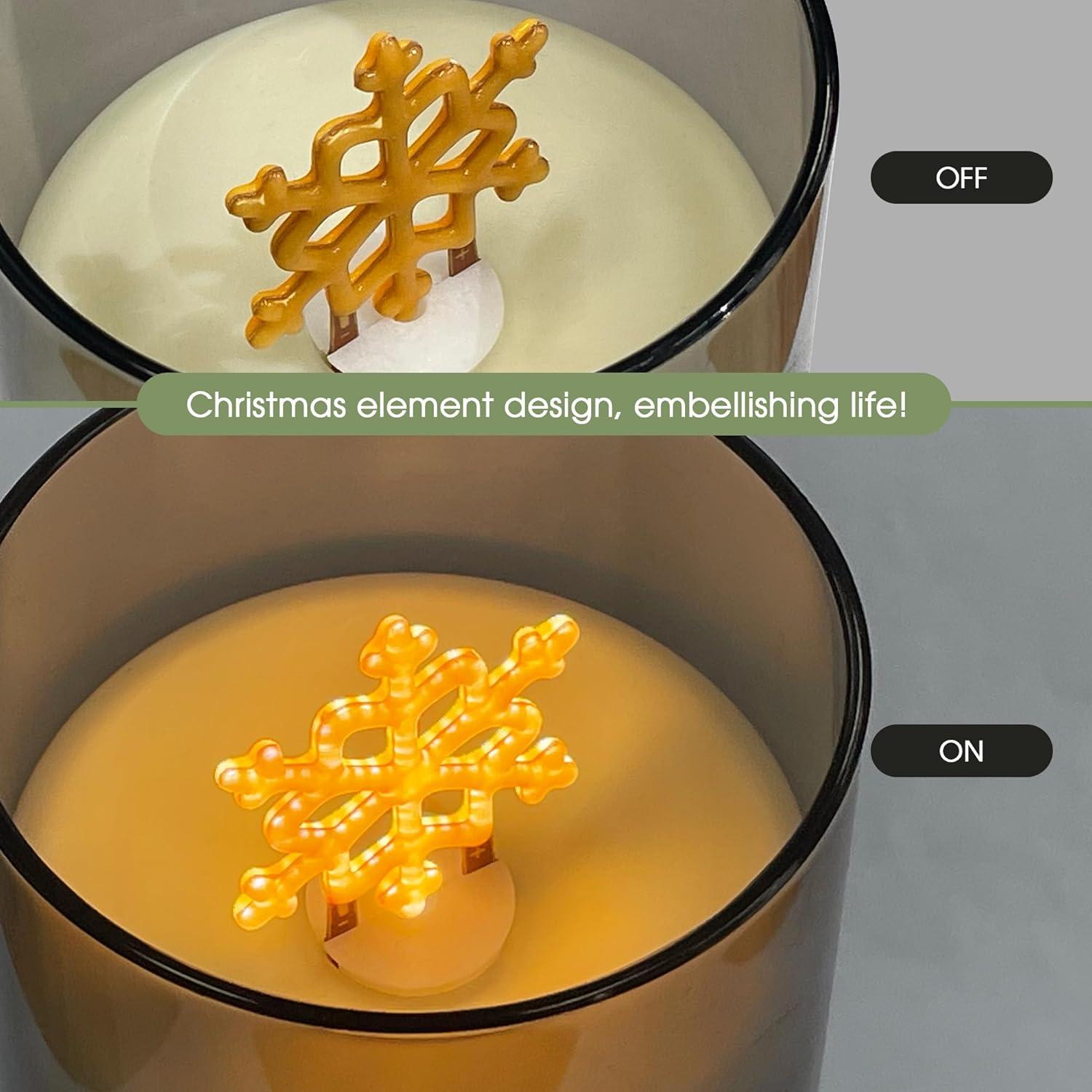 imageL LOHAS LED Christmas Electronic Candle Night Lights with Remote 3Pack Reindeer LED Flameless Candles Battery Operated Flickering Night Light 5 Brightness Levels ampamp Timer for Holiday Home DecorSnowflake