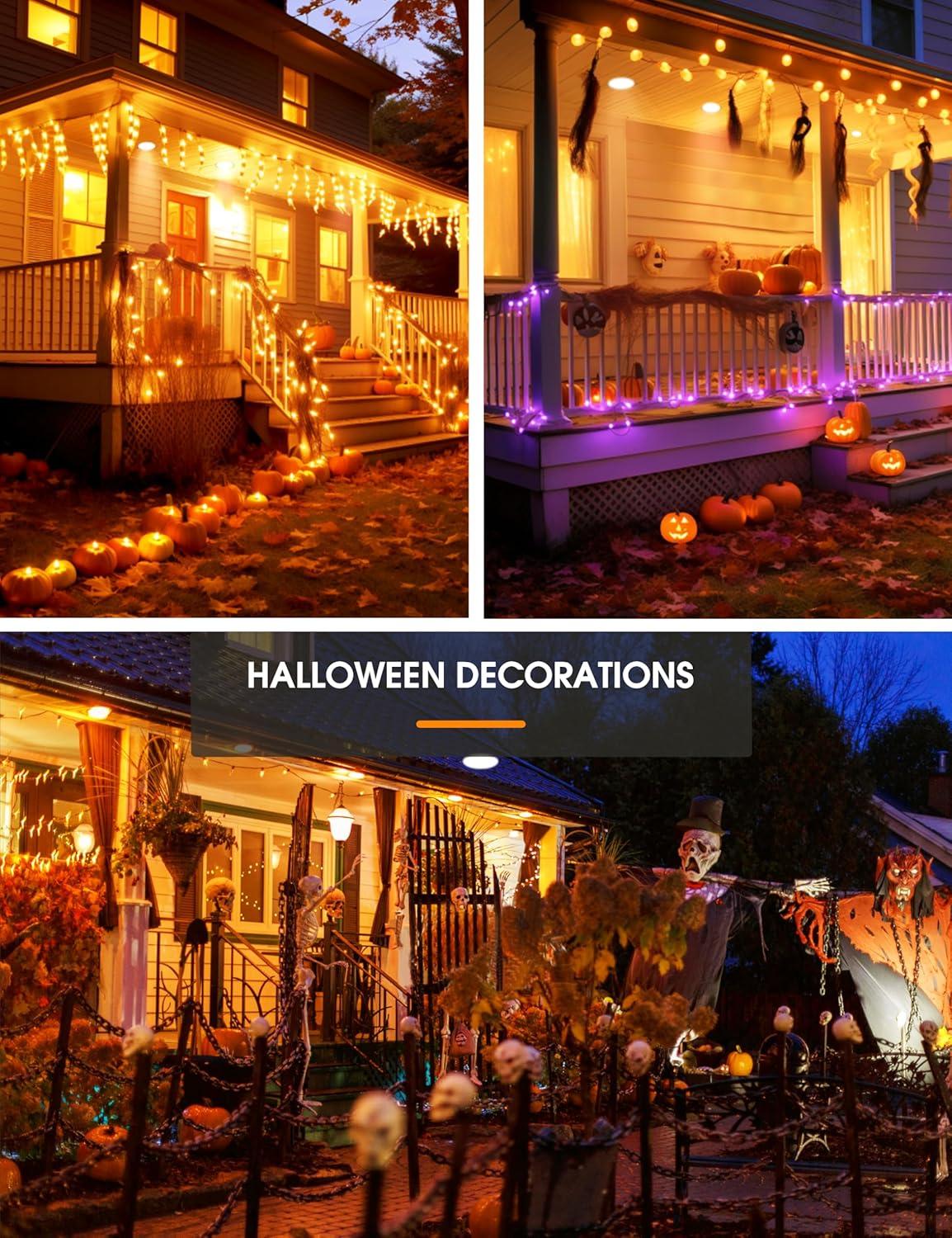 imageL LOHAS LED Halloween Orange LED Light Bulbs Outdoor A19 Orange Purple Colored Light Bulb Indoor E26 Base NotDimmable