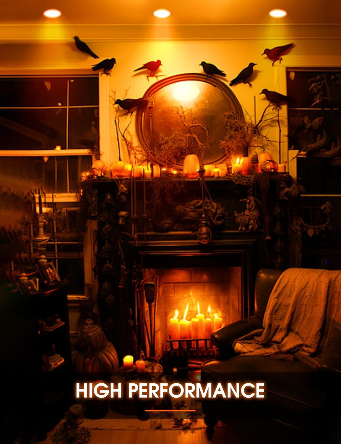 imageL LOHAS LED Halloween Orange LED Light Bulbs Outdoor A19 Orange Purple Colored Light Bulb Indoor E26 Base NotDimmable