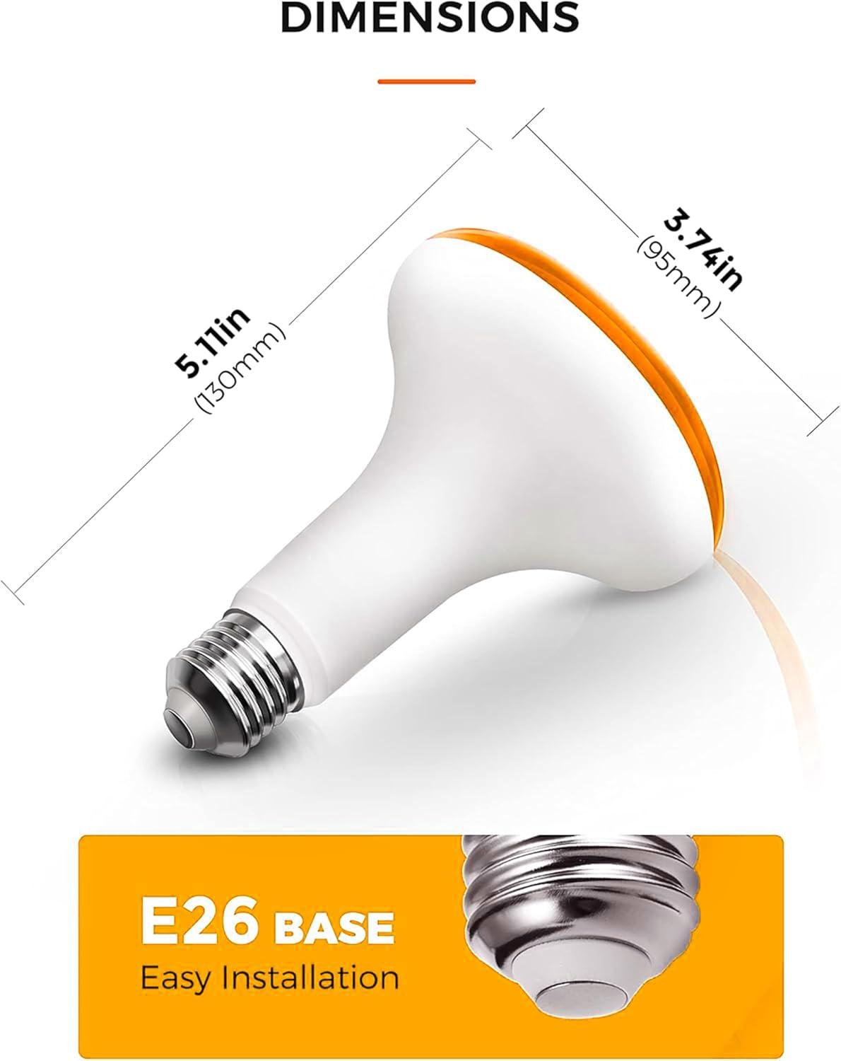 imageL LOHAS LED Halloween Orange LED Light Bulbs Outdoor A19 Orange Purple Colored Light Bulb Indoor E26 Base NotDimmable