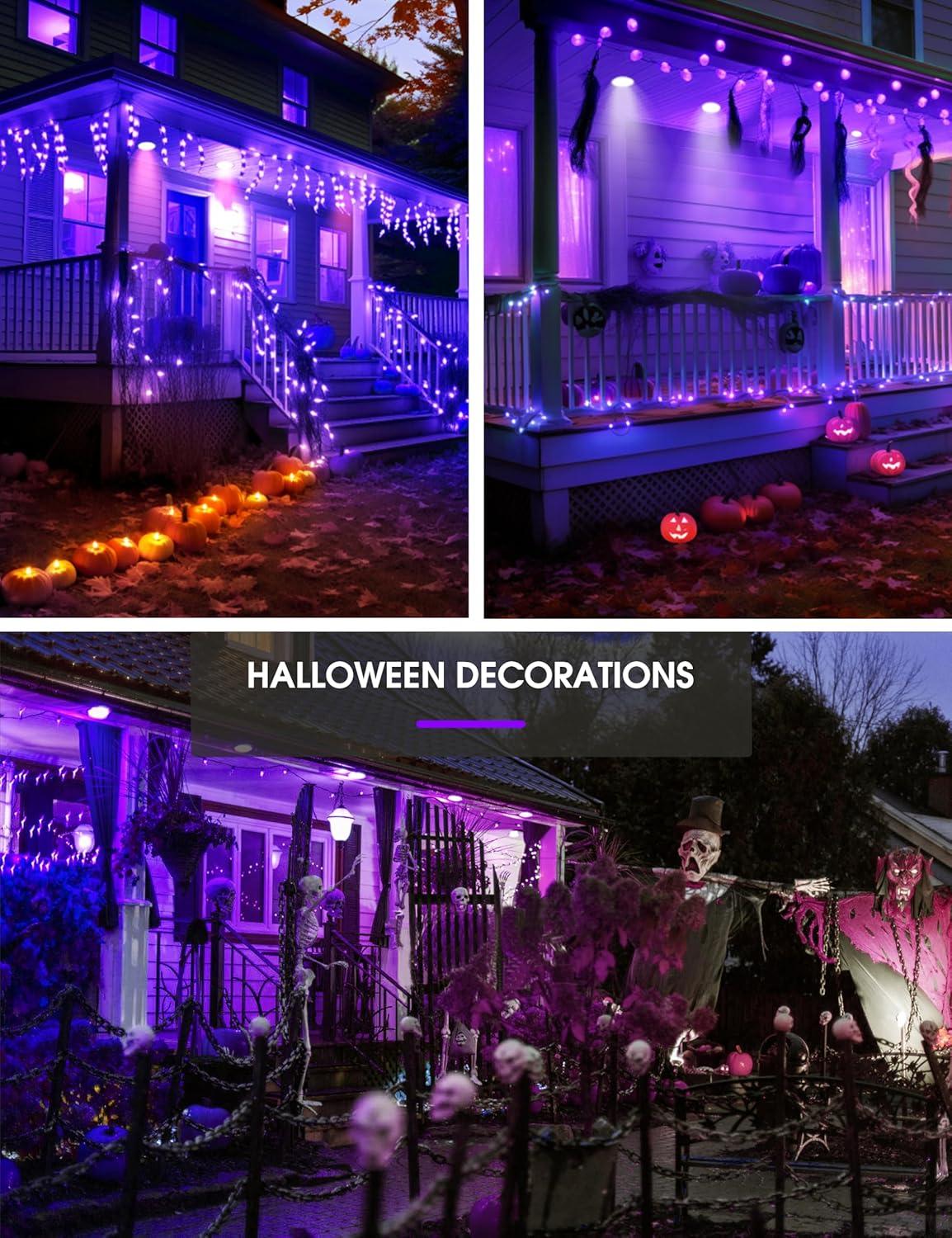 imageL LOHAS LED Halloween Orange Purple LED Light Bulbs Outdoor A19 Orange Purple Colored Light Bulb Indoor E26 Base NotDimmable