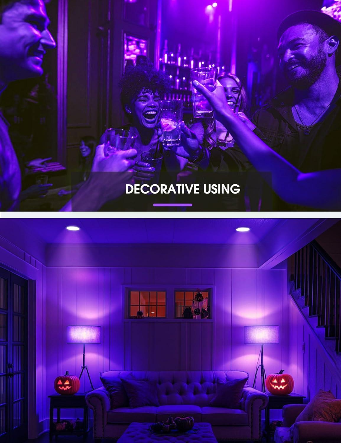 imageL LOHAS LED Halloween Purple LED Light Bulbs Outdoor A19 Orange Purple Colored Light Bulb Indoor E26 Base NotDimmable