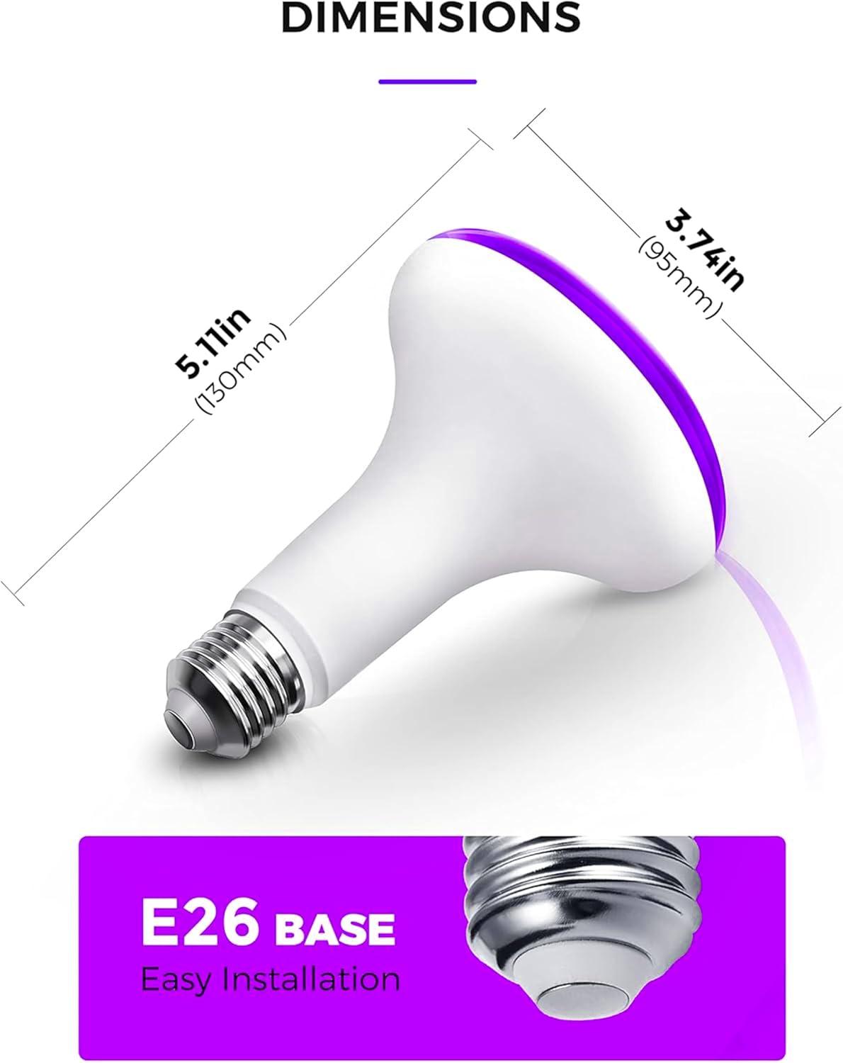 imageL LOHAS LED Halloween Purple LED Light Bulbs Outdoor A19 Orange Purple Colored Light Bulb Indoor E26 Base NotDimmable