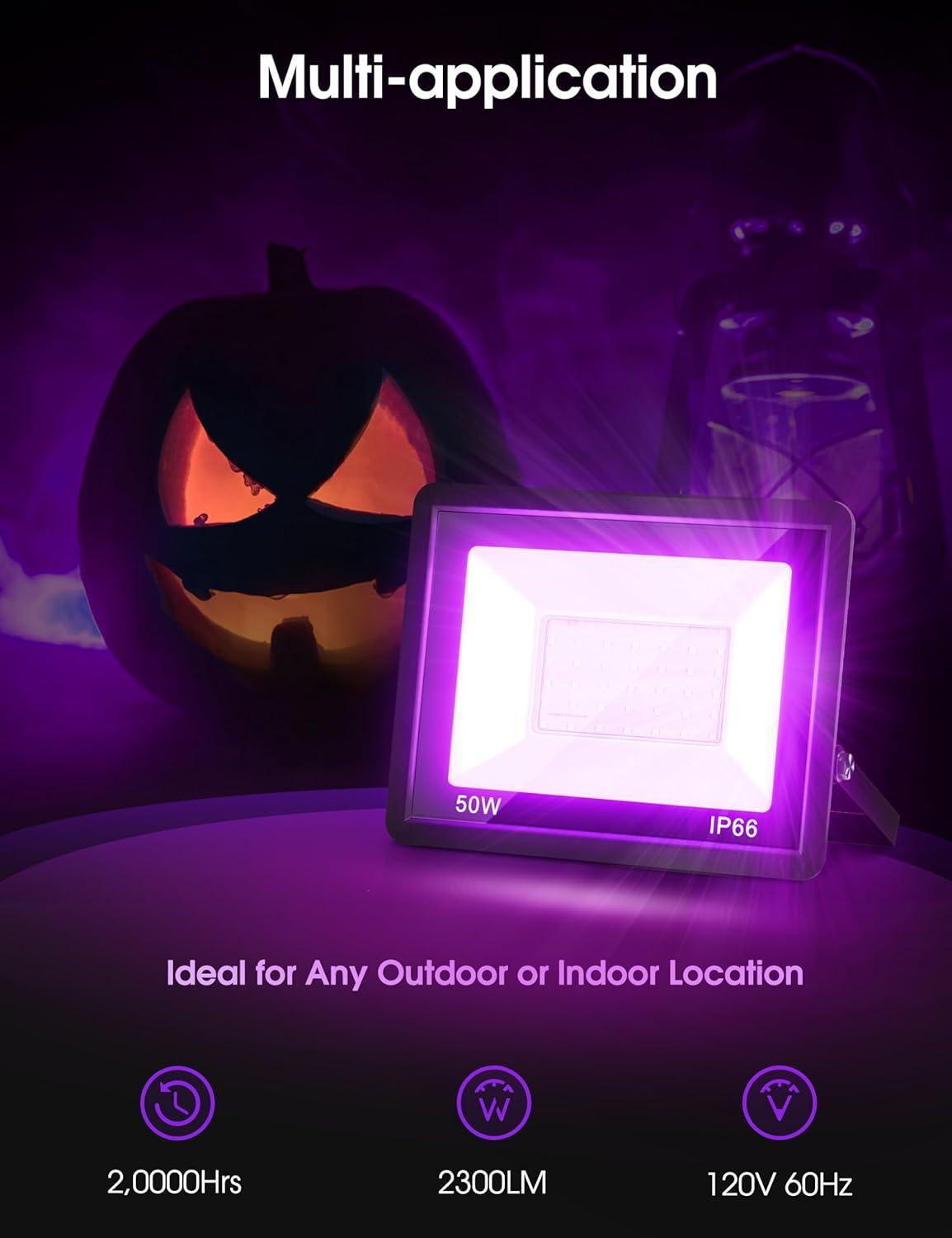 imageL LOHAS LED Orange and Purple Halloween Flood LightOrange and Purple Spotlights