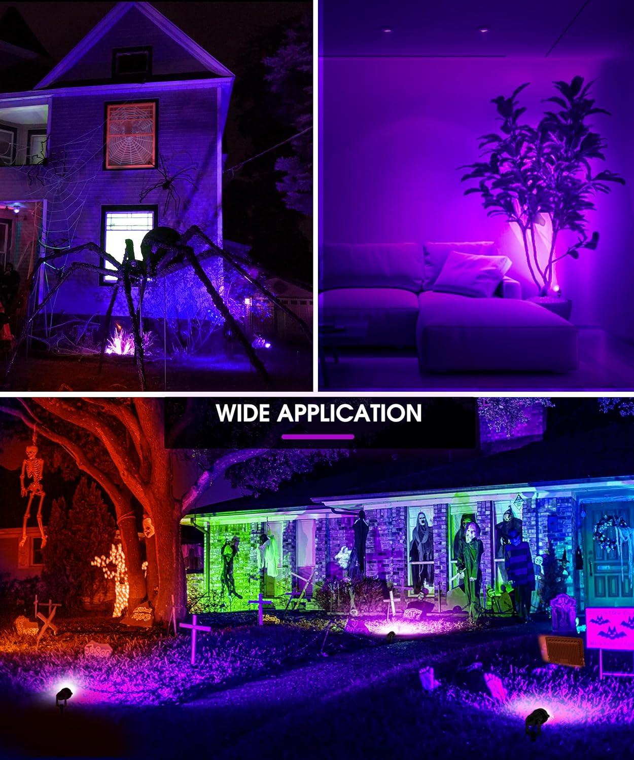 imageLOHAS 10W Dusk to Dawn Outdoor Lighting Auto OnOff 3000K Landscape Outdoor Spotlight IP66 Waterproof Spot Lights for Yard Garden House Pathway Plant2 PackPurple