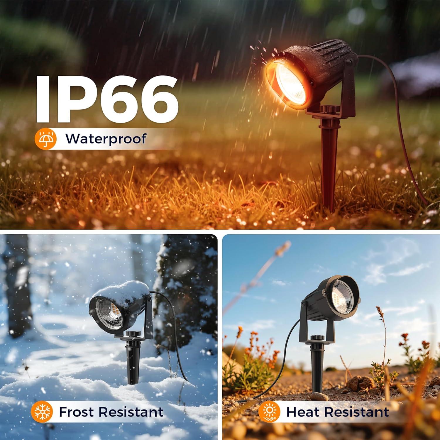 imageLOHAS 10W Dusk to Dawn Outdoor Lighting Auto OnOff 3000K Landscape Outdoor Spotlight IP66 Waterproof Spot Lights for Yard Garden House Pathway Plant2 PackOrange