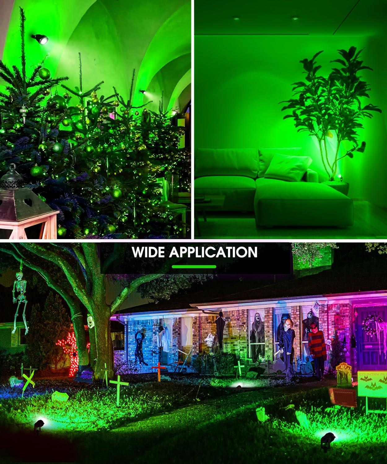 imageLOHAS 10W Dusk to Dawn Outdoor Lighting Auto OnOff 3000K Landscape Outdoor Spotlight IP66 Waterproof Spot Lights for Yard Garden House Pathway Plant2 PackGreen