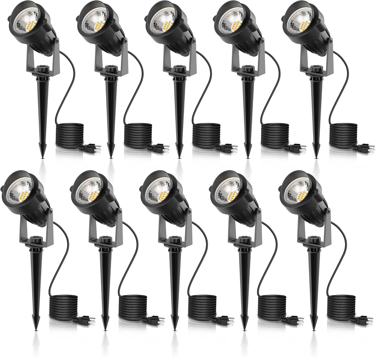 imageLOHAS 10W Dusk to Dawn Outdoor Lighting Auto OnOff 3000K Landscape Outdoor Spotlight IP66 Waterproof Spot Lights for Yard Garden House Pathway Plant2 Pack3000K Warm White  5W