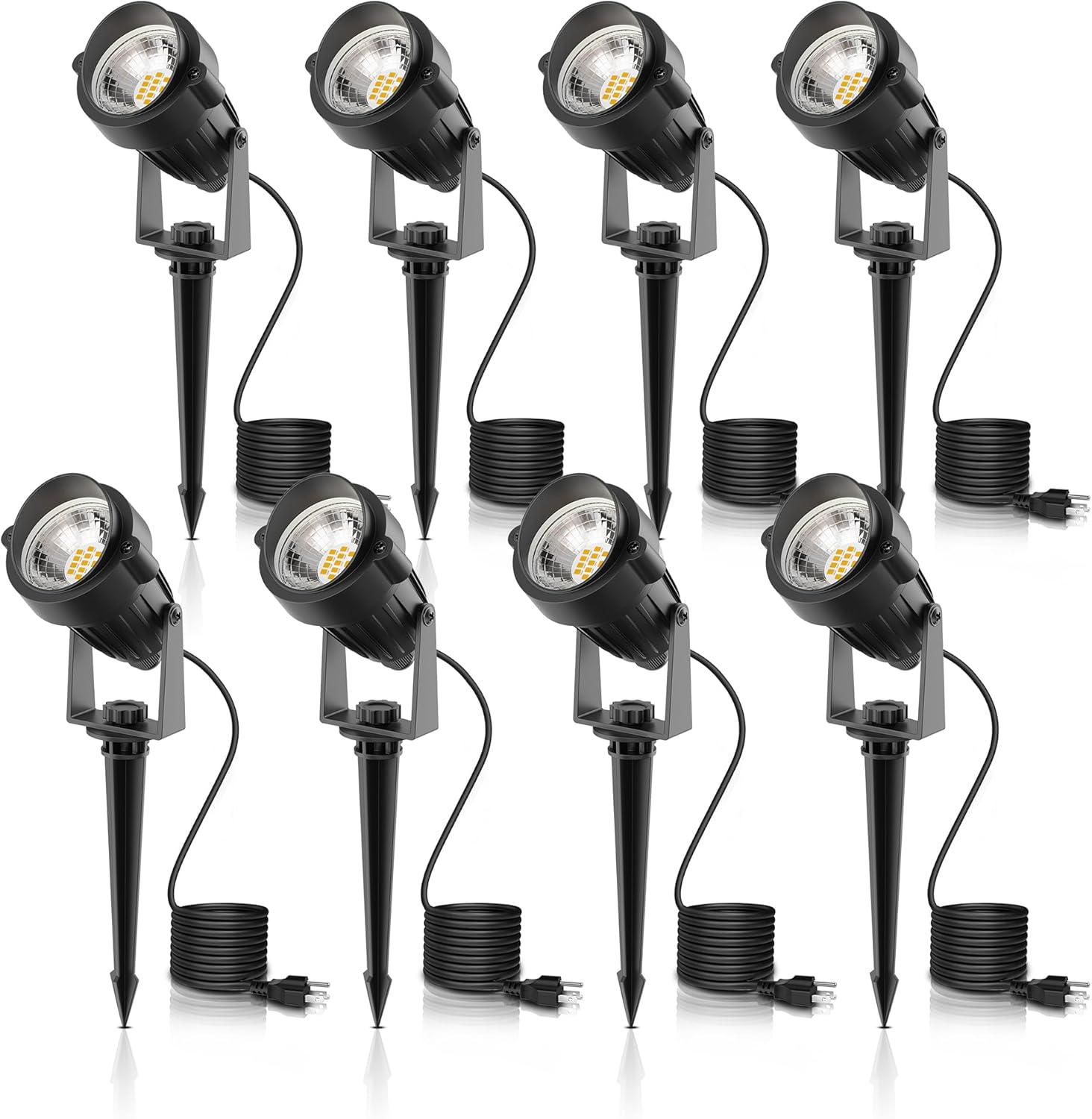 imageLOHAS 10W Dusk to Dawn Outdoor Lighting Auto OnOff 3000K Landscape Outdoor Spotlight IP66 Waterproof Spot Lights for Yard Garden House Pathway Plant2 Pack3000K Warm White  5W