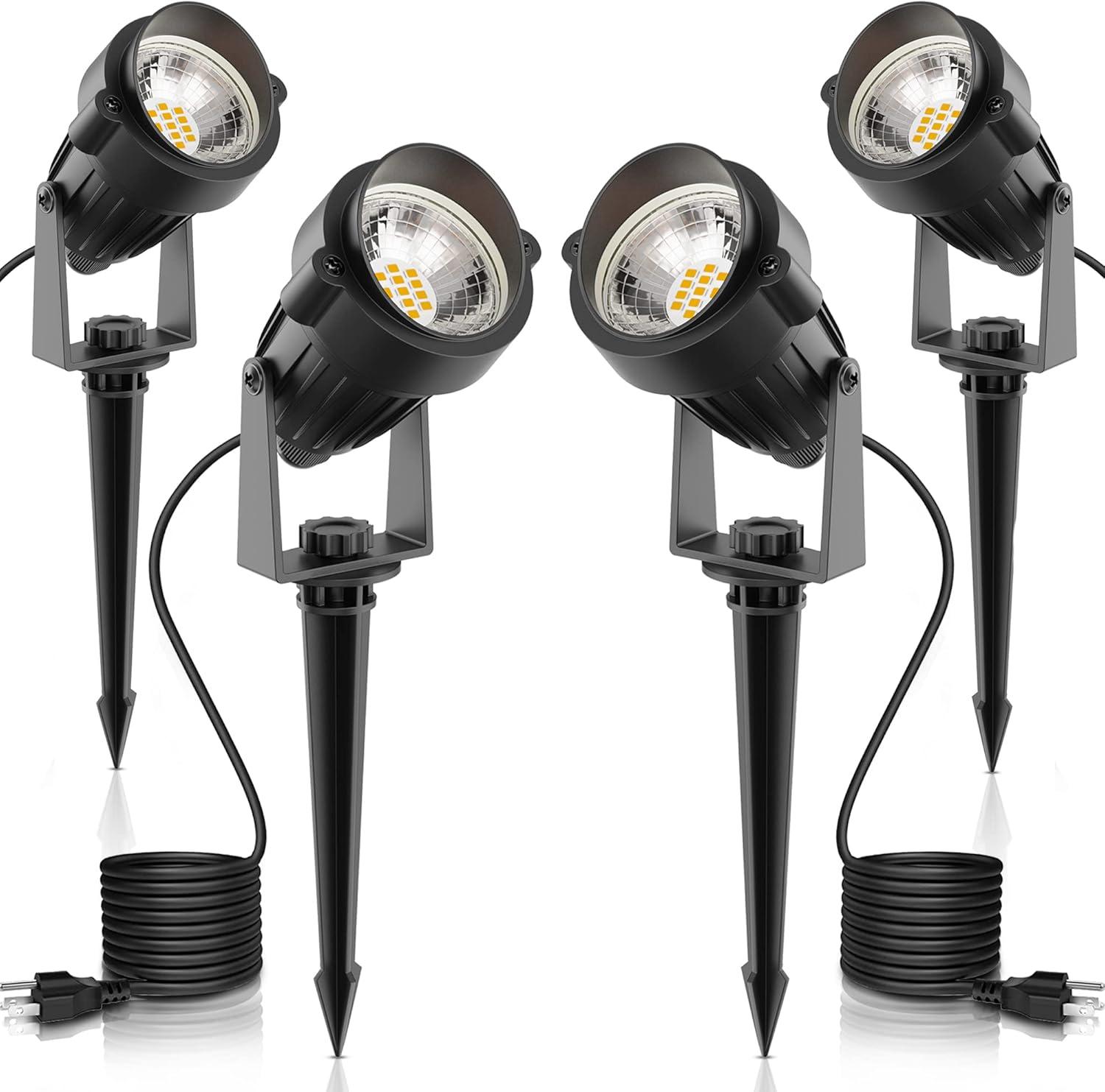 imageLOHAS 10W Dusk to Dawn Outdoor Lighting Auto OnOff 3000K Landscape Outdoor Spotlight IP66 Waterproof Spot Lights for Yard Garden House Pathway Plant2 Pack3000K Warm White  5W