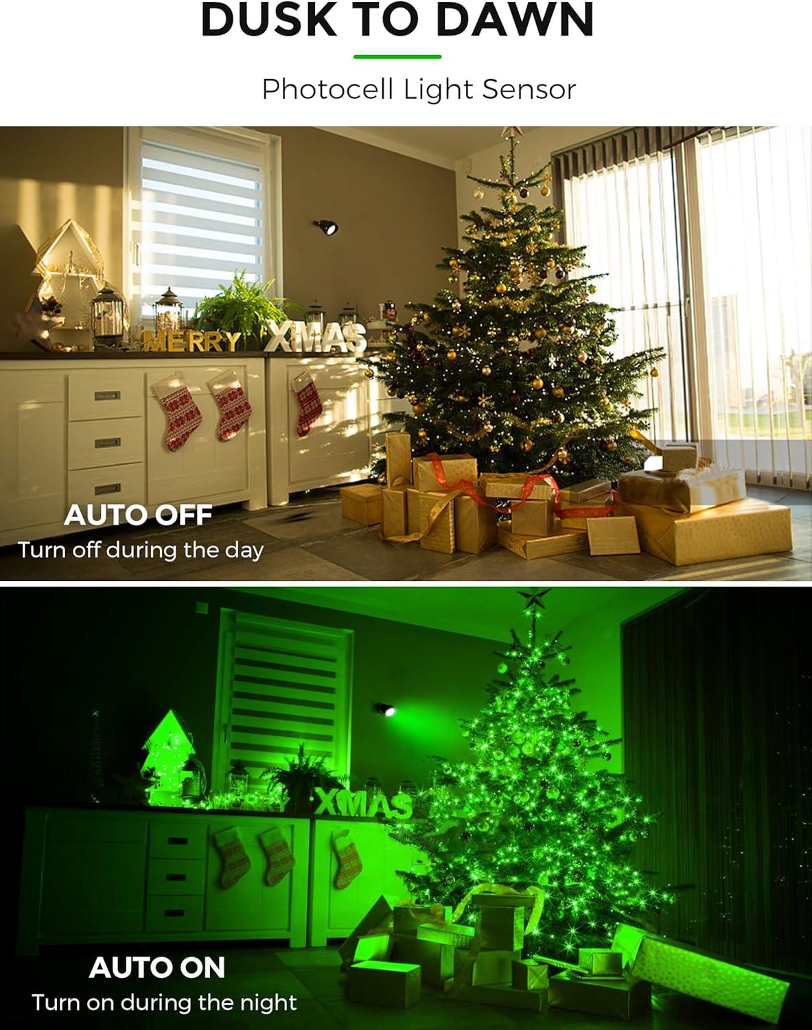 imageLOHAS 10W Dusk to Dawn Outdoor Lighting Auto OnOff 3000K Landscape Outdoor Spotlight IP66 Waterproof Spot Lights for Yard Garden House Pathway Plant2 PackGreen