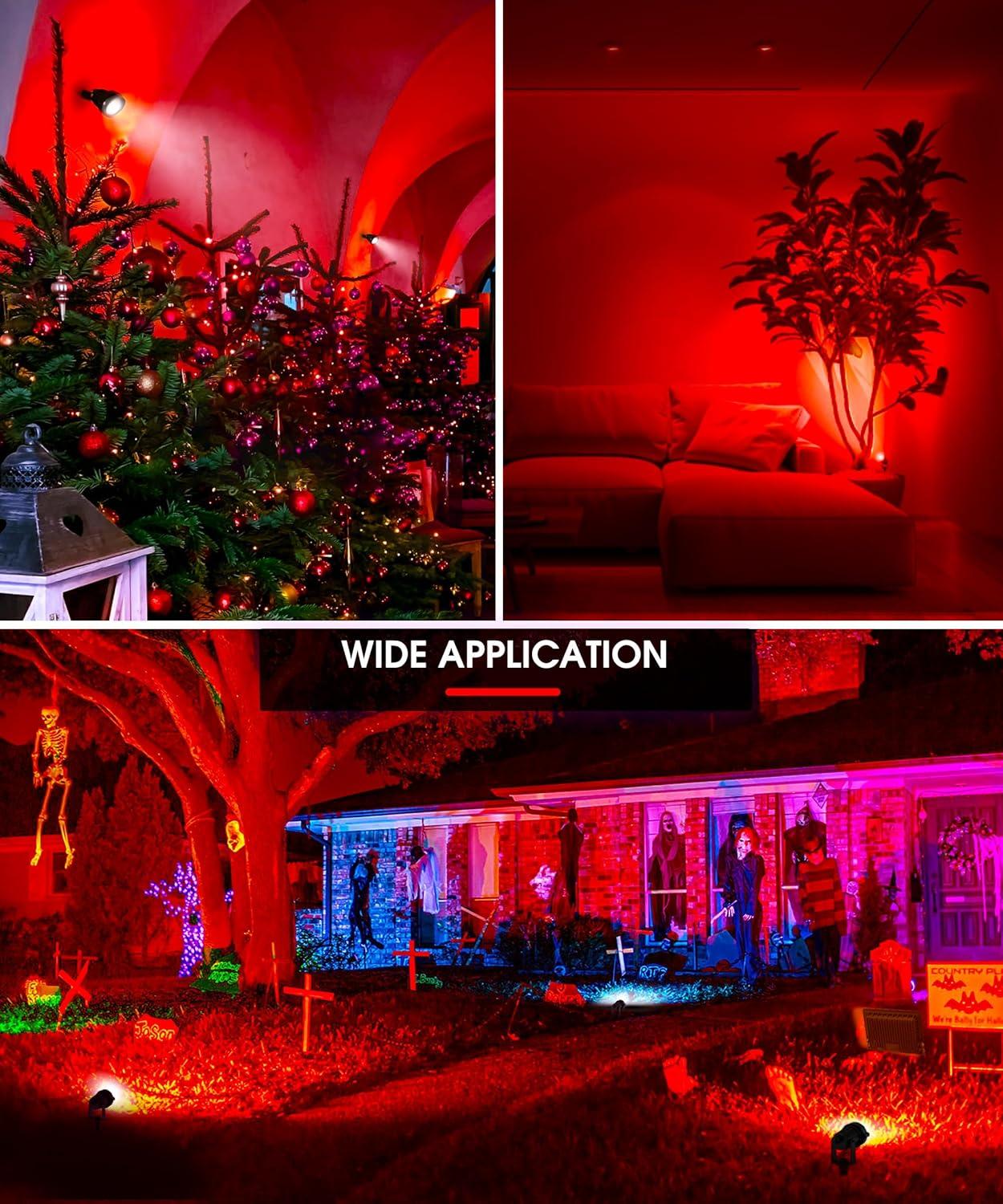 imageLOHAS 10W Dusk to Dawn Outdoor Lighting Auto OnOff 3000K Landscape Outdoor Spotlight IP66 Waterproof Spot Lights for Yard Garden House Pathway Plant2 PackRed