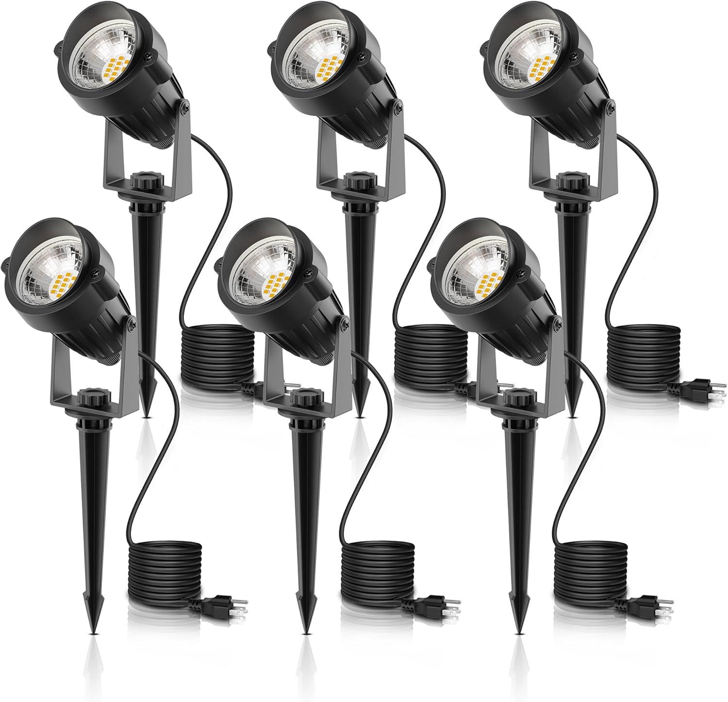 imageLOHAS 10W Dusk to Dawn Outdoor Lighting Auto OnOff 3000K Landscape Outdoor Spotlight IP66 Waterproof Spot Lights for Yard Garden House Pathway Plant2 Pack3000K Warm White  5W