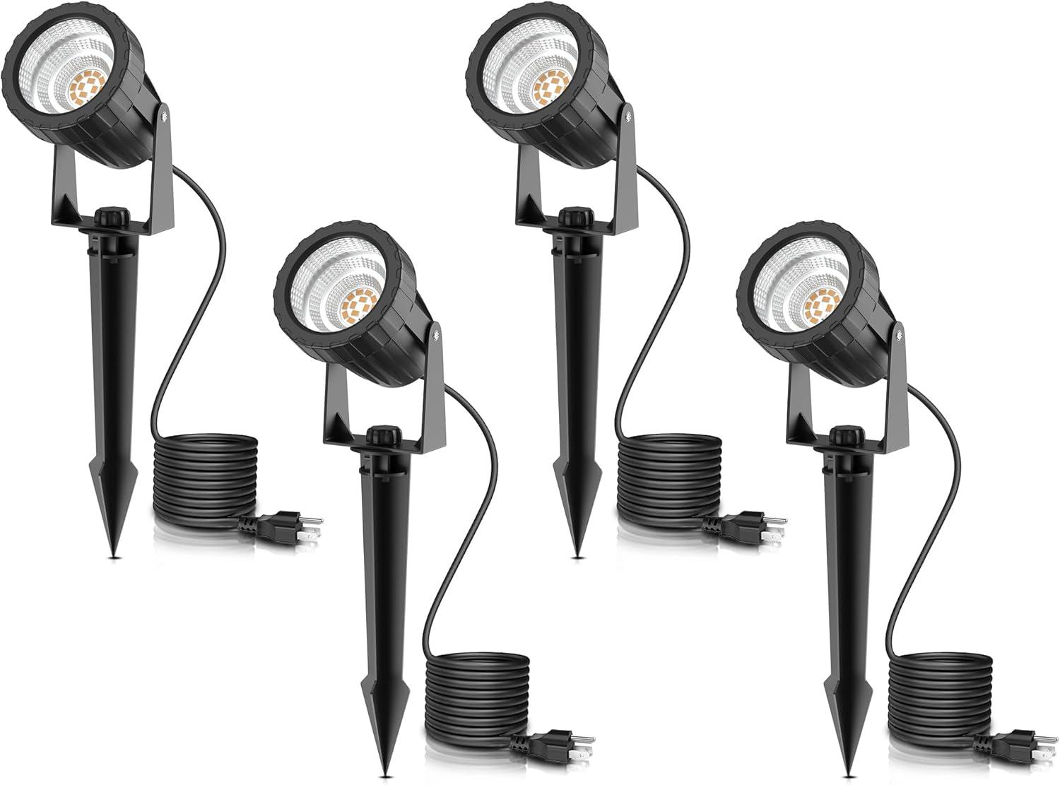 imageLOHAS 10W Dusk to Dawn Outdoor Lighting Auto OnOff 3000K Landscape Outdoor Spotlight IP66 Waterproof Spot Lights for Yard Garden House Pathway Plant2 Pack3000K Warm White  10W