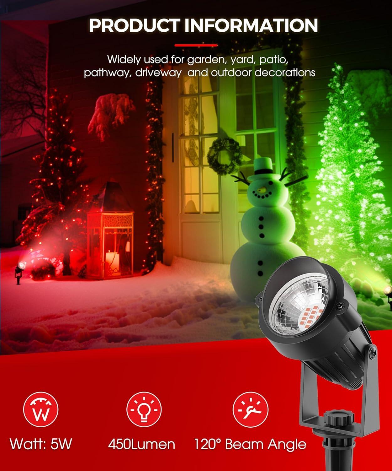 imageLOHAS 10W Dusk to Dawn Outdoor Lighting Auto OnOff 3000K Landscape Outdoor Spotlight IP66 Waterproof Spot Lights for Yard Garden House Pathway Plant2 PackRed