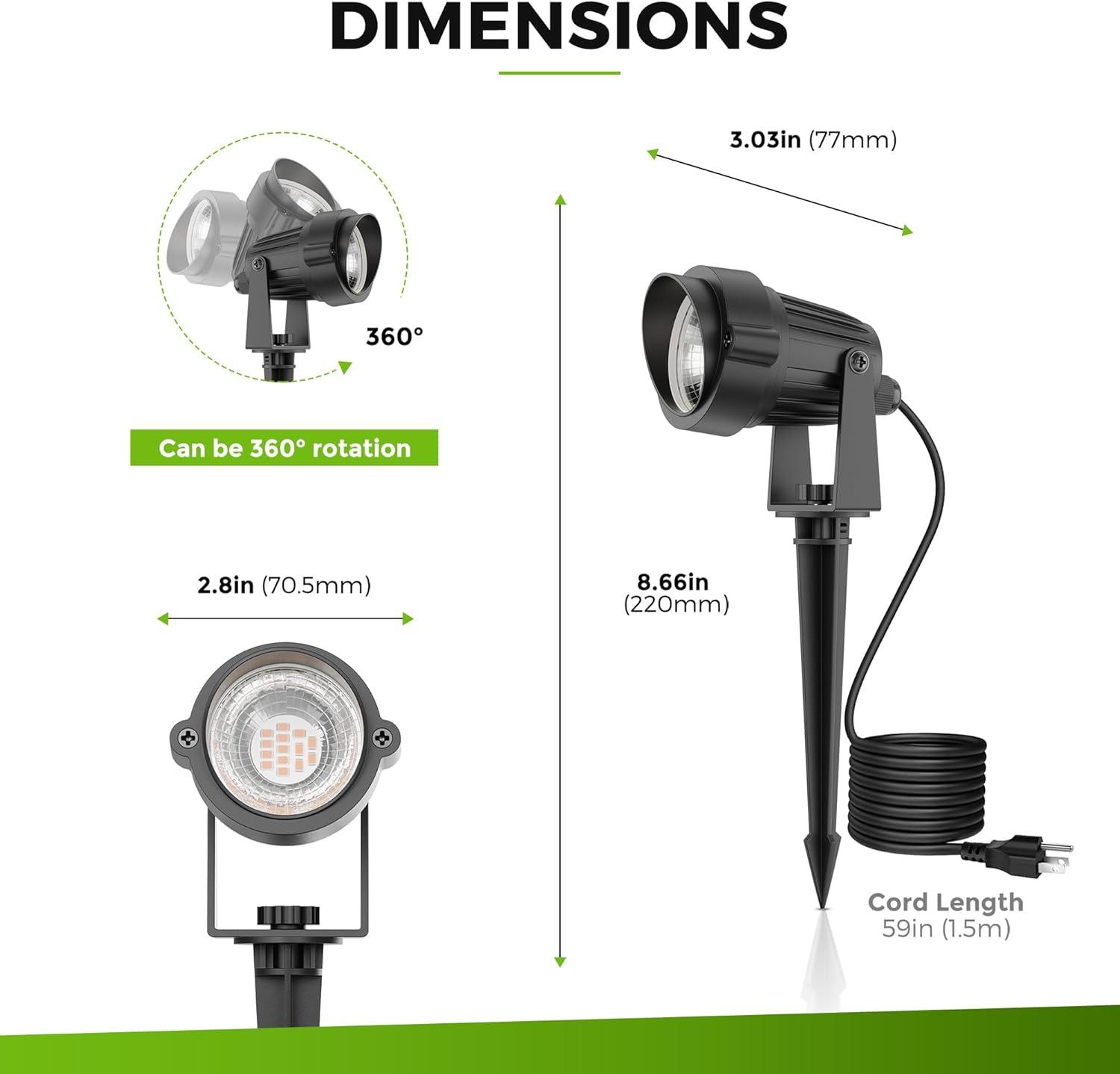 imageLOHAS 10W Dusk to Dawn Outdoor Lighting Auto OnOff 3000K Landscape Outdoor Spotlight IP66 Waterproof Spot Lights for Yard Garden House Pathway Plant2 Pack3000K Warm White  5W