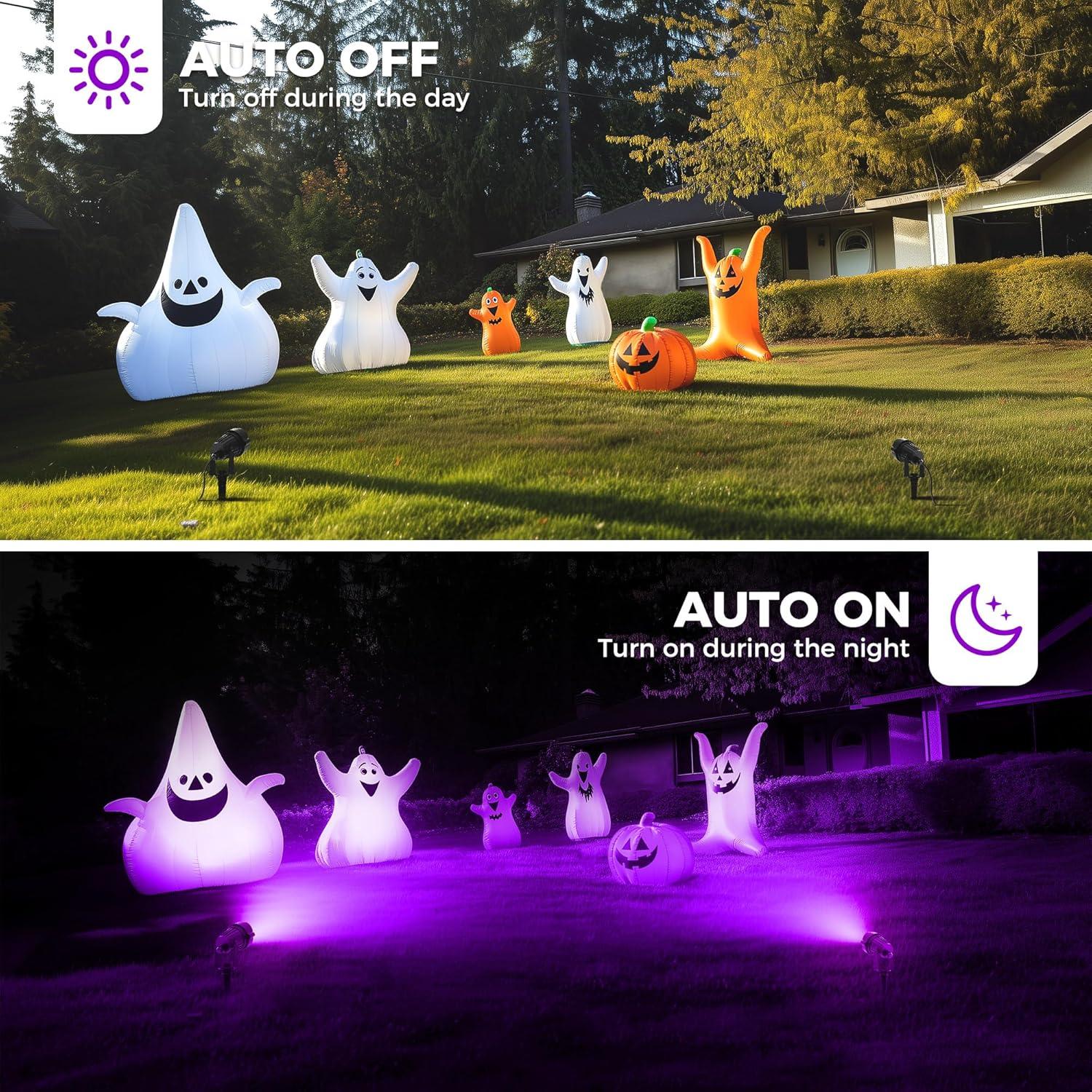 imageLOHAS 10W Dusk to Dawn Outdoor Lighting Auto OnOff 3000K Landscape Outdoor Spotlight IP66 Waterproof Spot Lights for Yard Garden House Pathway Plant2 PackPurple