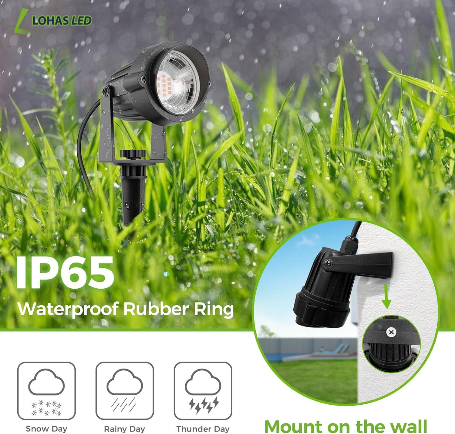 imageLOHAS 10W Dusk to Dawn Outdoor Lighting Auto OnOff 3000K Landscape Outdoor Spotlight IP66 Waterproof Spot Lights for Yard Garden House Pathway Plant2 Pack3000K Warm White  5W