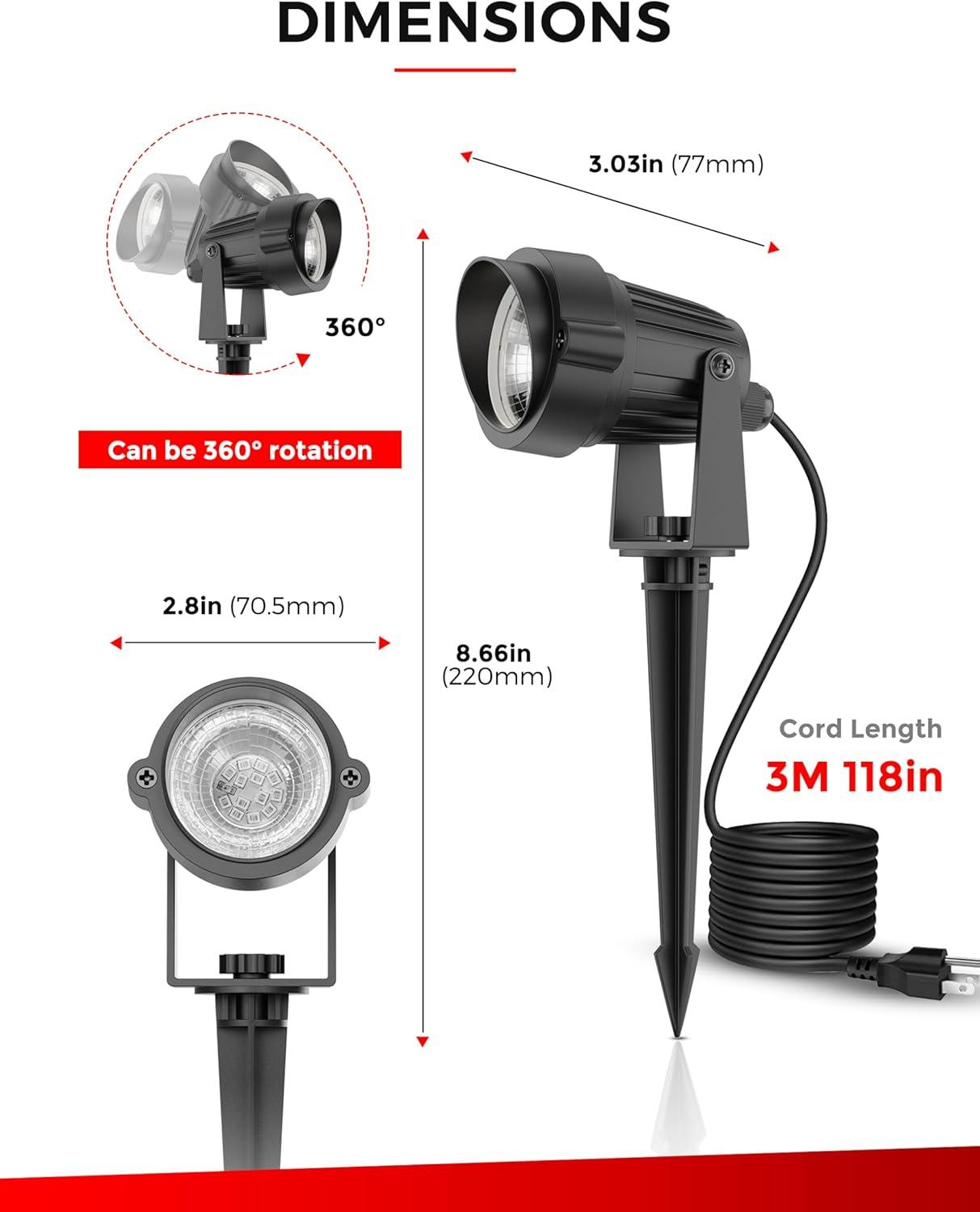 imageLOHAS 10W Dusk to Dawn Outdoor Lighting Auto OnOff 3000K Landscape Outdoor Spotlight IP66 Waterproof Spot Lights for Yard Garden House Pathway Plant2 PackRed