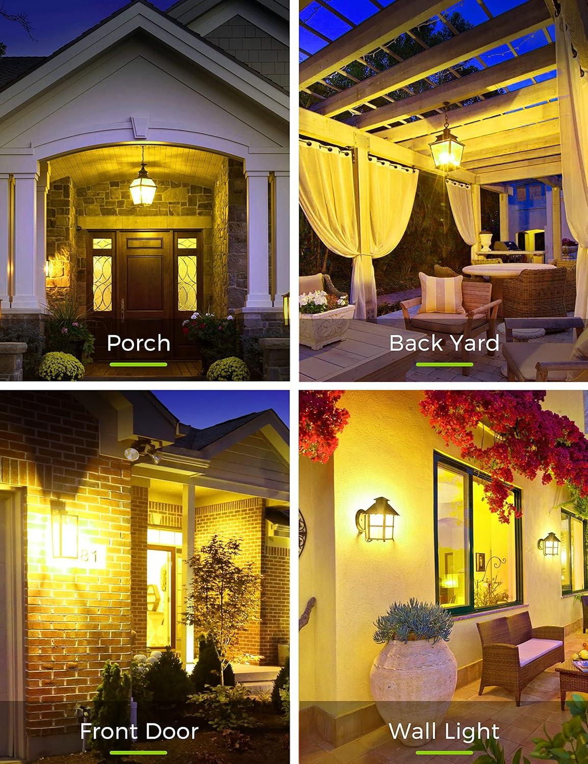 imageLOHAS Bug Light Bulb Outdoor A19 Yellow LED Bug Light Bulbs 9W Bug Lights for Outside 2000K Amber Porch Light Bulb 60W Equi NonAttracting E26 Base for Backyard 2 Pack