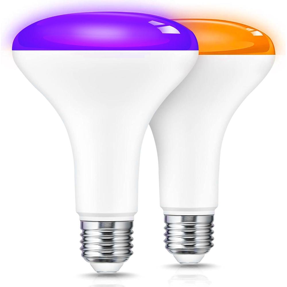 imageHalloween Orange Purple LED Light Bulbs BR30 Bulbs2Pack PAR38 Bulbs2Pack