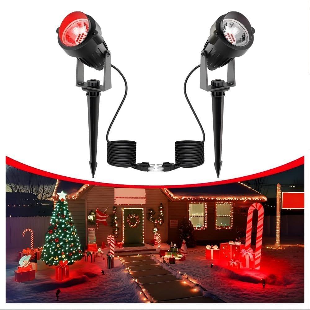 imageLOHAS 10W Dusk to Dawn Outdoor Lighting Auto OnOff 3000K Landscape Outdoor Spotlight IP66 Waterproof Spot Lights for Yard Garden House Pathway Plant2 PackRed