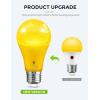 imageLOHAS Bug Light Bulb Outdoor A19 Yellow LED Bug Light Bulbs 9W Bug Lights for Outside 2000K Amber Porch Light Bulb 60W Equi NonAttracting E26 Base for Backyard 2 Pack