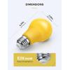 imageLOHAS Yellow Bug Light Bulbs Outdoor 4 Pack 2000K NonAttracting NonDimmable Amber Porch Lights E26 Base for Patio Backyard Party