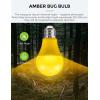 imageLOHAS Yellow Bug Light Bulbs Outdoor 4 Pack 2000K NonAttracting NonDimmable Amber Porch Lights E26 Base for Patio Backyard Party