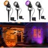 imageLOHAS Orange and Purple Halloween Lights Outdoor 4 Pack LED Spotlights for Yard Auto OnOff 5W 120V Landscape Lighting for for House Holiday Trees Decoration 450LM IP65 Waterproof UL Listed