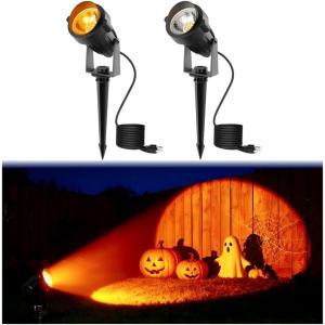 imageL LOHAS LED Halloween Orange Spotlights 3Pack  Purple Spotlights 1Pack