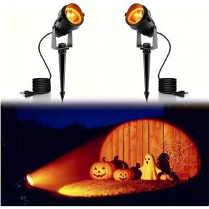 imageLOHAS 10W Dusk to Dawn Outdoor Lighting Auto OnOff 3000K Landscape Outdoor Spotlight IP66 Waterproof Spot Lights for Yard Garden House Pathway Plant2 PackOrange