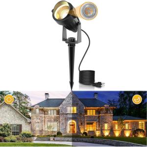 imageLOHAS 10W Dusk to Dawn Outdoor Lighting Auto OnOff 3000K Landscape Outdoor Spotlight IP66 Waterproof Spot Lights for Yard Garden House Pathway Plant2 Pack3000K Warm White  5W