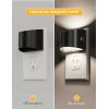 imageL LOHAS LED Night Lights Plug into Wall Dimmable Night Light with 3 Level Brightness 3000K Soft White 2 Pack Cement Gray HousingBlackDaylight White