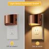 imageL LOHAS LED Night Lights Plug into Wall Dimmable Night Light with 3 Level Brightness 3000K Soft White 2 Pack Cement Gray HousingRose GoldSoft White