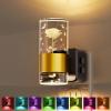 imageL LOHAS LED Night Lights Plug into Wall Changing RGB Night Light with Dusk to Dawn Sensor 180 Rotatable Bubble Nightlight Plug in Wall for Halloween Christmas Holiday Hallway2 PackGold RingRose RGB