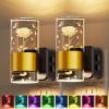 imageL LOHAS LED Night Lights Plug into Wall Changing RGB Night Light with Dusk to Dawn Sensor 180 Rotatable Bubble Nightlight Plug in Wall for Halloween Christmas Holiday Hallway2 PackGold RingRose RGB
