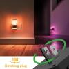 imageL LOHAS LED Night Lights Plug into Wall Changing RGB Night Light with Dusk to Dawn Sensor 180 Rotatable Bubble Nightlight Plug in Wall for Halloween Christmas Holiday Hallway2 PackGold RingStripe RGB