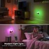 imageL LOHAS LED Night Lights Plug into Wall Changing RGB Night Light with Dusk to Dawn Sensor 180 Rotatable Bubble Nightlight Plug in Wall for Halloween Christmas Holiday Hallway2 PackGold RingStripe RGB