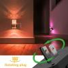 imageL LOHAS LED Night Lights Plug into Wall Changing RGB Night Light with Dusk to Dawn Sensor 180 Rotatable Bubble Nightlight Plug in Wall for Halloween Christmas Holiday Hallway2 PackGold RingChips RGB