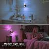 imageL LOHAS LED Night Lights Plug into Wall Changing RGB Night Light with Dusk to Dawn Sensor 180 Rotatable Bubble Nightlight Plug in Wall for Halloween Christmas Holiday Hallway2 PackGold RingChips RGB