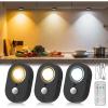 imageL LOHAS LED 3Pack Rechargeable Motion Sensor LED Puck Lights StickOn Wireless Under Cabinet Lighting with Remote Adjustable Brightness Dimmable Under Counter Lights for Drawer Kitchen WhiteBlack