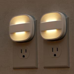 imageL LOHAS LED Night Light Plug in Foldable Night Lights Plug into Wall with Dusk to Dawn Sensor 2 Brightness Level Ideal Nightlight for Bathroom Hallway Kitchen 3000K Soft White 2 PackSoft White