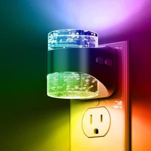 imageL LOHAS LED Night Light RGB Bubble Night Lights Plug into Wall 2 Pack 10Color Change Night LightDimmable Nightlights with Dusk to Dawn Sensor for Rooms Bathroom HallwayBlack BubbleRGB