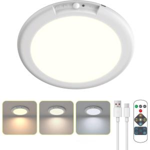 imageL LOHAS LED Rechargeable Motion Sensor Ceiling Light with Remote  Magnetic Wireless Ceiling Light Dimmable 3 Color Temperatures Battery Operated Closet Light for Closet Shower Stairs Shed Hallway3 Colour Temperatures